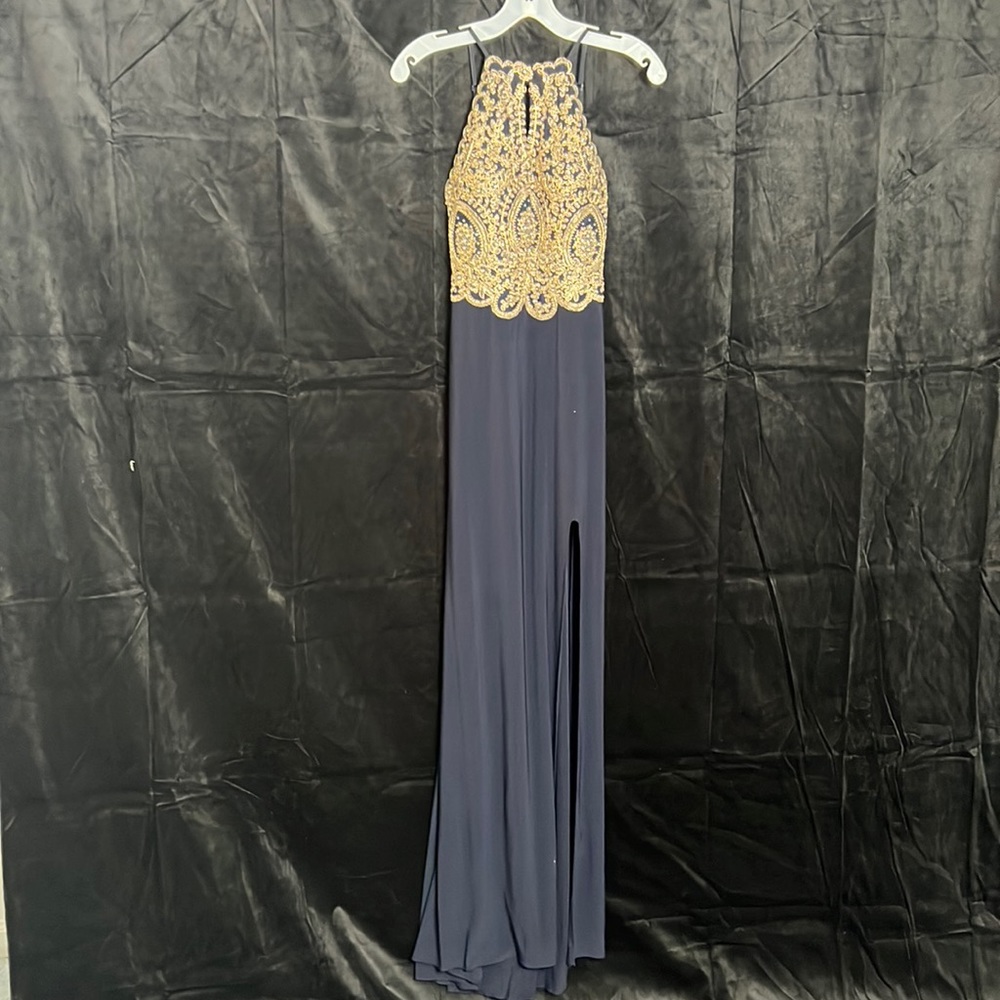 Navy blue and good prom dress